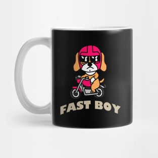 Fast Puggle Boy Dog Owner Retro Funny Dog Mug